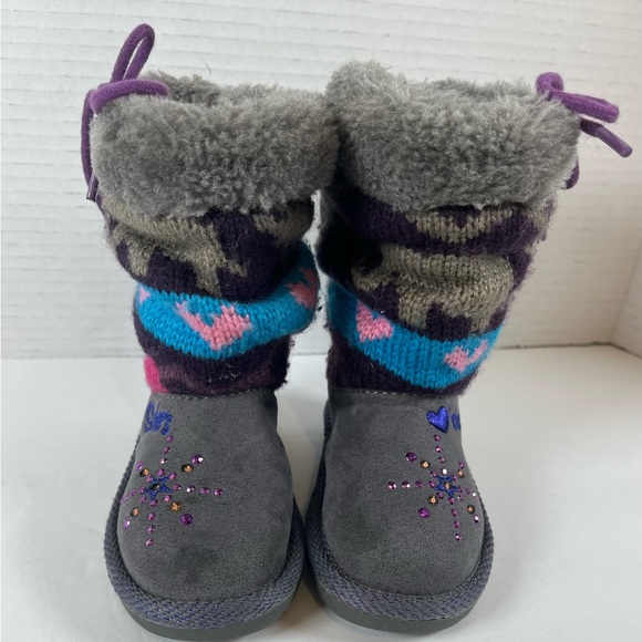 Skechers Twinkle Toes Toddler Girls Grey size 5 boots. 10415N - Picture 3 of 8